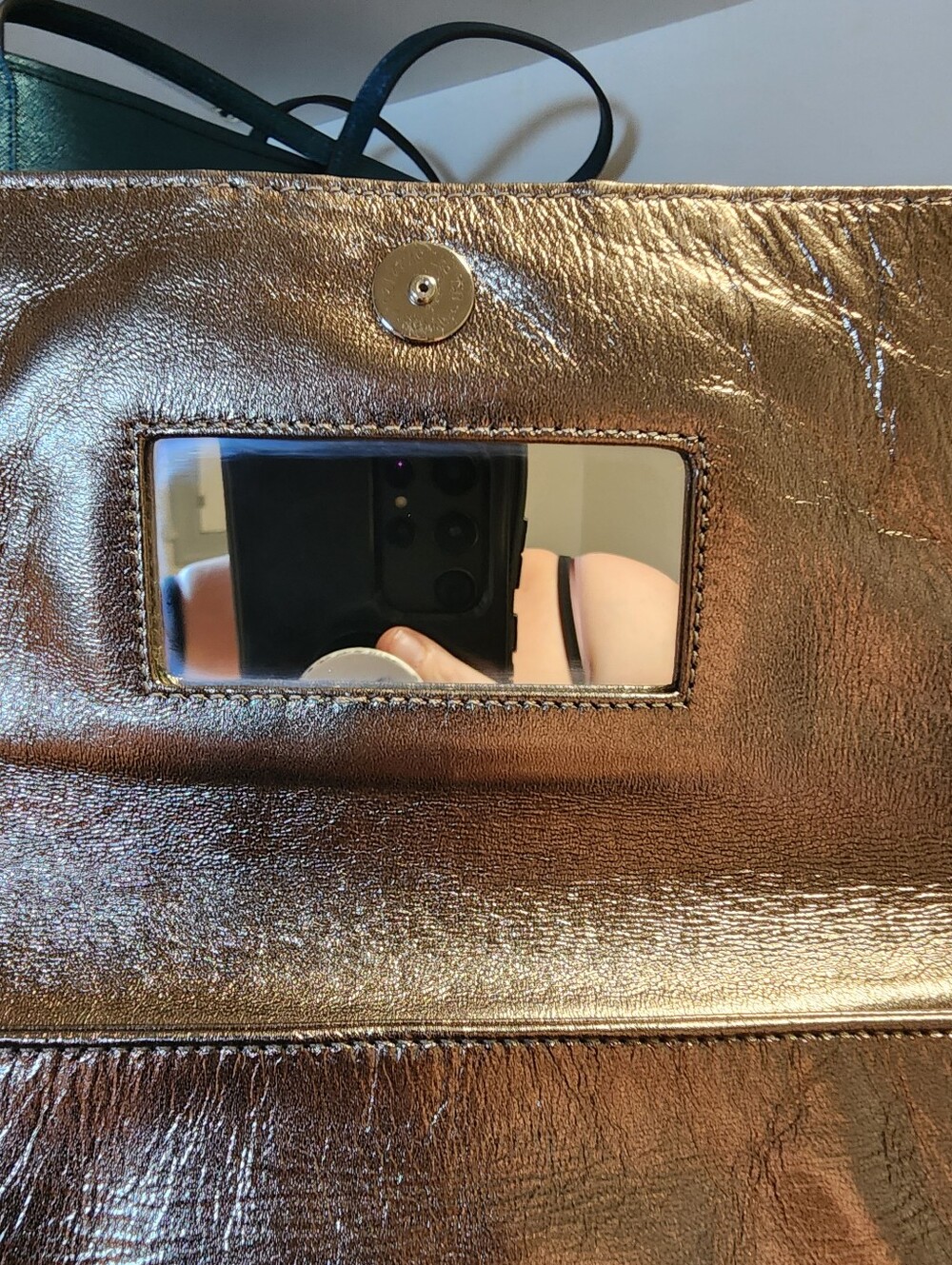 Coach Vintage Metallic Belted Clutch With Mirror, Lamba Nappa, EUC, 2003, 9793 - Picture 7 of 13